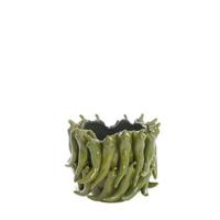 Light & Living Vaas 'Pepper' Keramiek, 20cm, kleur Donkergroen - thumbnail