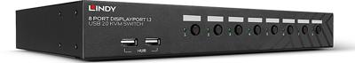 LINDY 8 Port DisplayPort 1.2 USB 2.0 KVM Switch KVM-switch 8 poorten DisplayPort 3840 x 2160 Pixel