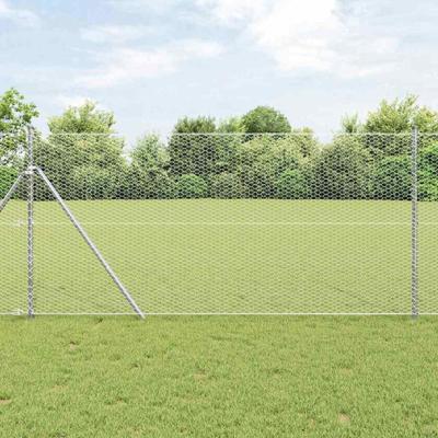 VidaXL Afrasteringspaal zilver 10 x 1,2 m (25 mm gaas) staal