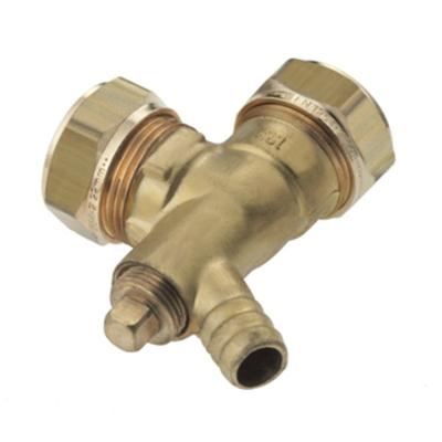 Bonfix knelkoppeling - Kniekoppeling met aftapgelegenheid - 22mm x 22mm - Messing