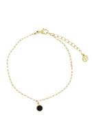 Zusss schakelarmband met muntje zwart/goud - thumbnail