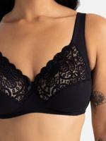 Bh zonder beugel katoen - kant - Georgina - Kanten bh zonder vulling - Niet voorgevormd - Zachhte brede bandjes - thumbnail