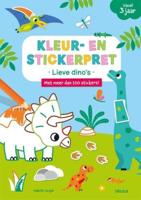 Kleur- en stickerpret - Lieve dino's - thumbnail