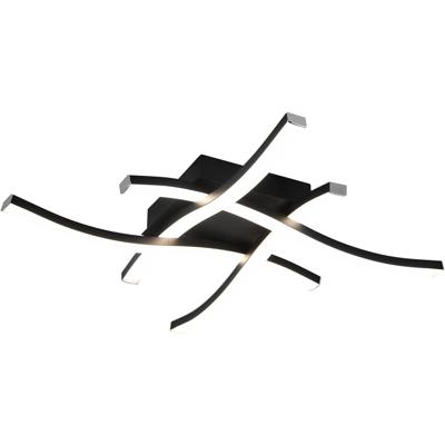 LED Plafondlamp 20W - Dimbaar Vierkant Mat Zwart Aluminium 4000K