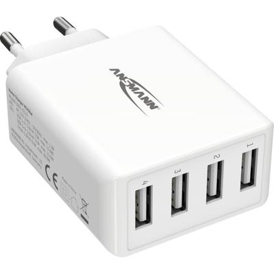 Ansmann HomeCharger HC430 USB-oplader 30 W 4x USB-A Wit Binnen