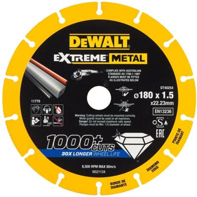 DeWALT DT40254 EXTREME™ Metal Diamant Doorslijpschijf 180mm