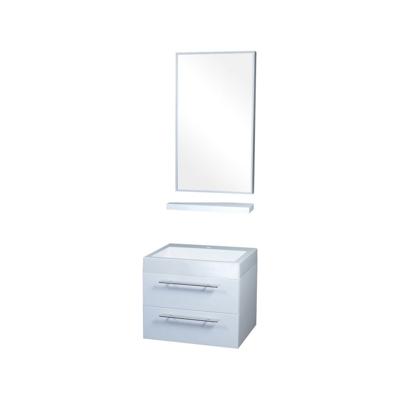 Differnz Force badkamermeubel 58cm 1 kraangat wit met spiegel en planchet Differnz Force badkamermeubel 58cm 1 kraangat wit met spiegel en planchet