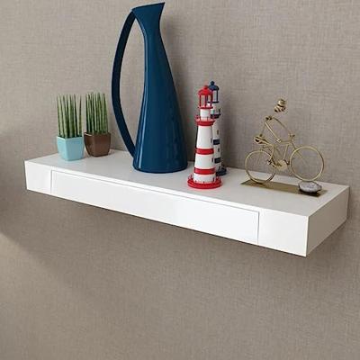 VidaXL Wandschap met lade zwevend mdf wit