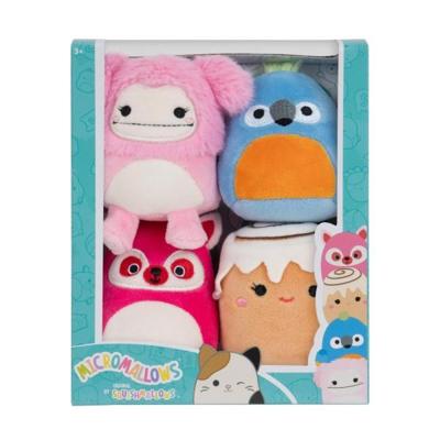 Squishmallows knuffel pluche - micromallows chanel, brina, lucia, tenise, 4-pack