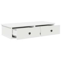Wandschap met lades 80x31x17 cm bewerkt hout wit - thumbnail