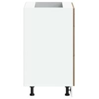 Keuken onderkast bewerkt hout artisanaal eikenkleur - thumbnail