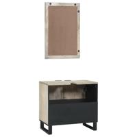 Badkamermeubelset met plank 2 pcs Wit 62 x 33 x 58 cm - thumbnail