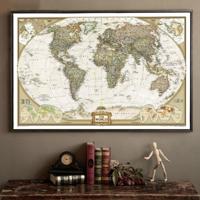 Antieke poster Wall Chart retro matte Kraft papier wereldkaart grootte: 30X45cm - thumbnail