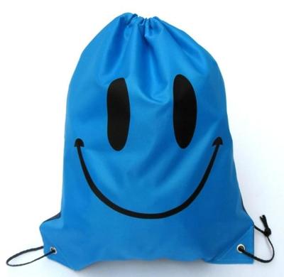 10 stuks glimlach rugzak koord waterdichte zak (blauw)