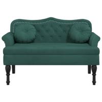 Bankje met kussens 120,5x65x75 cm fluweel donkergroen - thumbnail