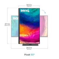 BenQ PD2706QN 27” 2K QHD 2560 x 1440 monitor voor designers, IPS, 95% P3, 100% sRGB/Rec. 709, 90 W USB-C, 100 Hz, softwarekalibratie, daisy chain (MST), anti-glare Nano Matte Panel, hoogteverstelbaar - thumbnail