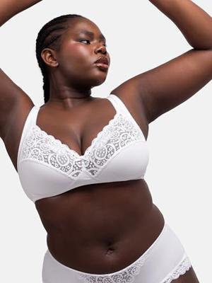 Bh zonder beugel katoen - kant - Georgina - Kanten bh zonder vulling - Niet voorgevormd - Zachhte brede bandjes