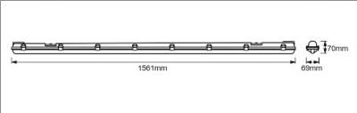 OSRAM HOMELIGHTING Submarine 1 x 19W 4000K LED-lamp voor vochtige ruimte G13 19.00 W Koudwit Grijs