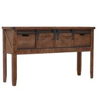 VidaXL Wandtafel 131x35,5x75 cm massief vurenhout bruin - thumbnail