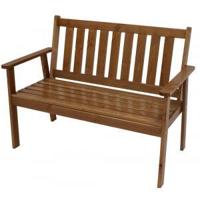 2-zits houten tuinbank gelakt 115 cm - thumbnail