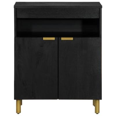 Dressoir 60x33x75 cm bewerkt hout zwart