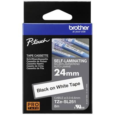 Brother TZESL251 Labeltape zelflaminerend Tapekleur: Wit Tekstkleur: Zwart 24 mm 8 m Brother TZESL251 Labeltape zelflaminerend Tapekleur: Wit Tekstkleur: Zwart 24 mm 8 m