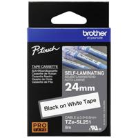Brother TZESL251 Labeltape zelflaminerend Tapekleur: Wit Tekstkleur: Zwart 24 mm 8 m - thumbnail