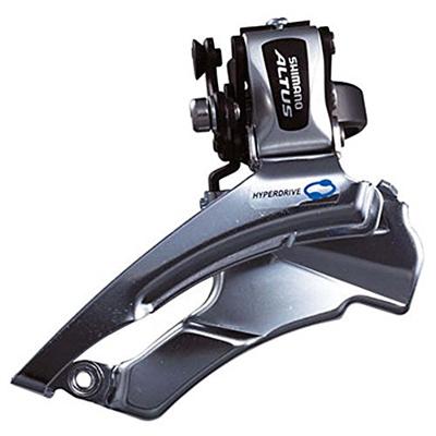 SHIMANO Voorderailleur 3 x 7/8-speed altus fd-m313 down swing/dual pull - met hoge klem - 42-48t (66-69°) - zwart/zilver