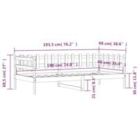 Slaapbank 90x190 cm massief grenenhout zwart - thumbnail