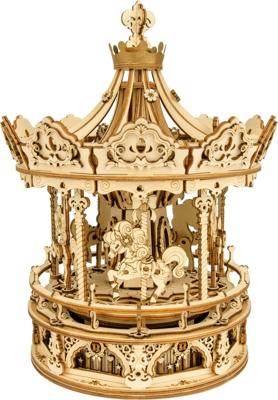Robotime Romantische Carrousel Houten Modelbouw Muziekdoos DIY Robotime Romantische Carrousel Houten Modelbouw Muziekdoos DIY