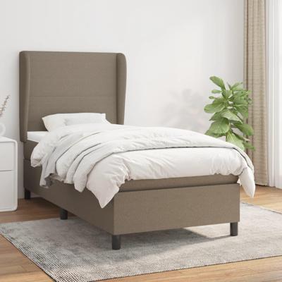 Boxspring met matras stof taupe 100x200 cm