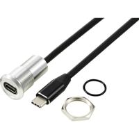 TRU COMPONENTS TC-13376324 USB-C (3.1) bus/stekker 1 m kabel zilver 1 stuk(s) - thumbnail