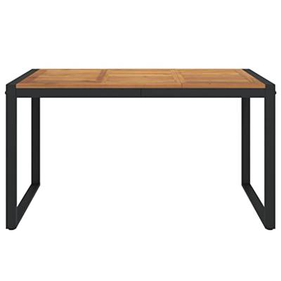 Tuintafel met U-vormige poten 140x80x75 cm massief acaciahout