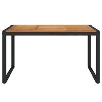 Tuintafel met U-vormige poten 140x80x75 cm massief acaciahout - thumbnail