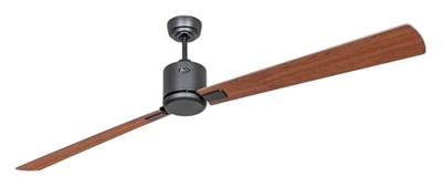 CasaFan ECO NEO III 180-4 BG-NB/KI WiFi Flügel Nussbaum/Kirsche Plafondventilator 28 W (Ø x h) 180 cm x 360 mm Basaltgrijs Met afstandsbediening, Timer, Met