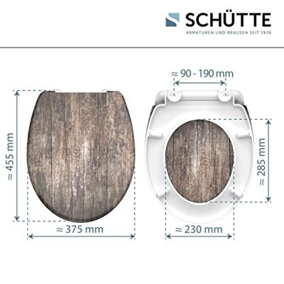SCHÜTTE toiletbril met soft-close old wood duroplast met print