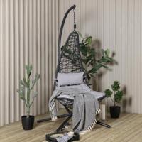 Nohr Hangstoel 'Natausha' Wicker, kleur Zwart - thumbnail