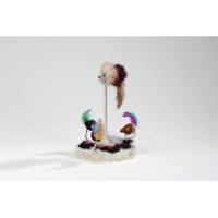 Pluche muizenfamilie op veer met catnip - thumbnail