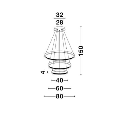 Lyora HanglampPreston goud Ø 80cm triple - 9862853