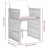 5-delige tuinset met kussens bruin poly rattan - thumbnail