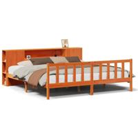 Bed met boekenkast zonder matras grenenhout wasbruin 180x200 cm - thumbnail