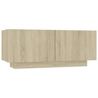 Nachtkastje 100x35x40 cm bewerkt hout sonoma eikenkleurig - thumbnail