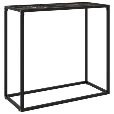 VidaXL Wandtafel 80x35x75 cm gehard glas zwart VidaXL Wandtafel 80x35x75 cm gehard glas zwart