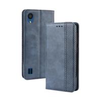 Magnetische Buckle retro Crazy Horse textuur horizontale Flip lederen case voor ZTE Blade A5 (2019) met houder & kaartsleuven & fotolijstjes (blauw) - thumbnail