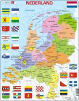 Selecta Larsen legpuzzel kaart nederland met provincies en vlaggen, 48st. - thumbnail