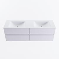 MONDIAZ VICA 150cm badmeubel onderkast Cale 4 lades. Wastafel CLOUD dubbel 2 kraangaten, kleur Talc. - thumbnail