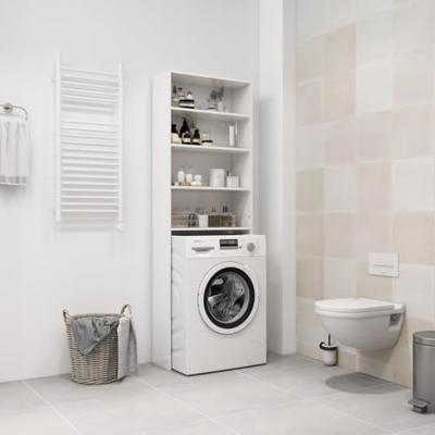 VidaXL Wasmachinekast 64x24x190 cm hoogglans wit