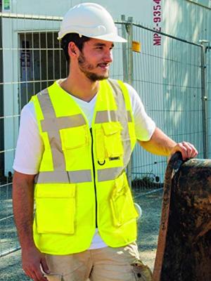 Korntex KX802 Executive Multifunctional Safety Vest Berlin - Signal Yellow - S