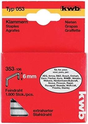 Nieten type 053/353, staaldraad, 6 mm 1800 st. KWB - Kwb