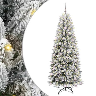 VidaXL Kunstkerstboom wit 240 cm pvc en plastic en staal en pe